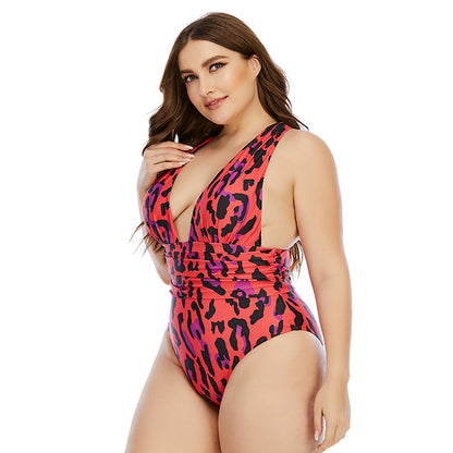 "Kitty" Plus Size Leopard Print One-Piece Swimsuit