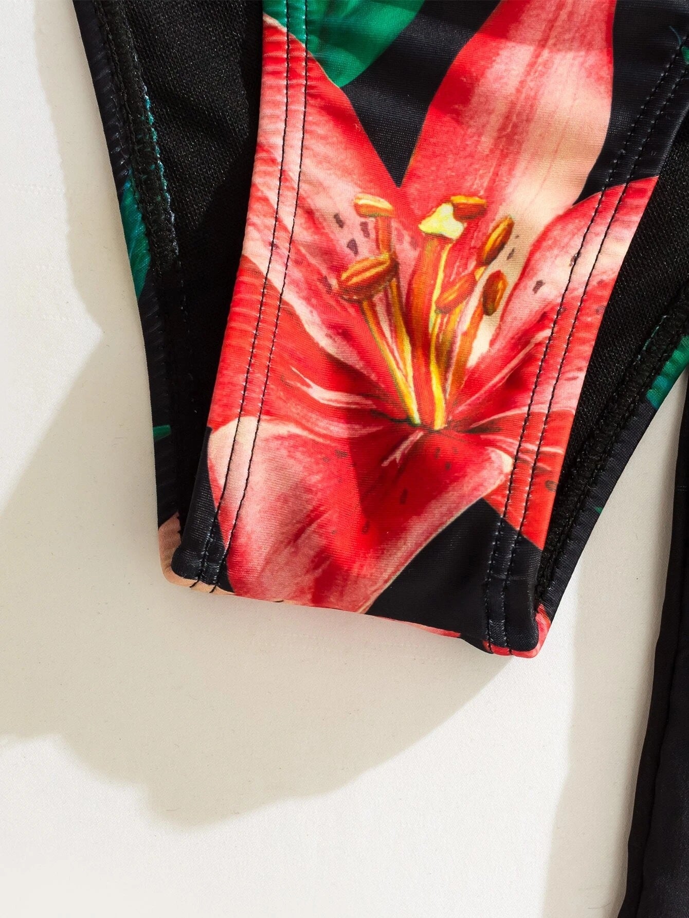 "Lola" Floral Print Bow Crop Top High Waist Bikini 3-Piece Set